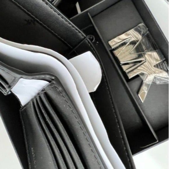 Michael Kors Mens Belt & Wallet Gift Set MK Signature Black - Picture 7 of 10